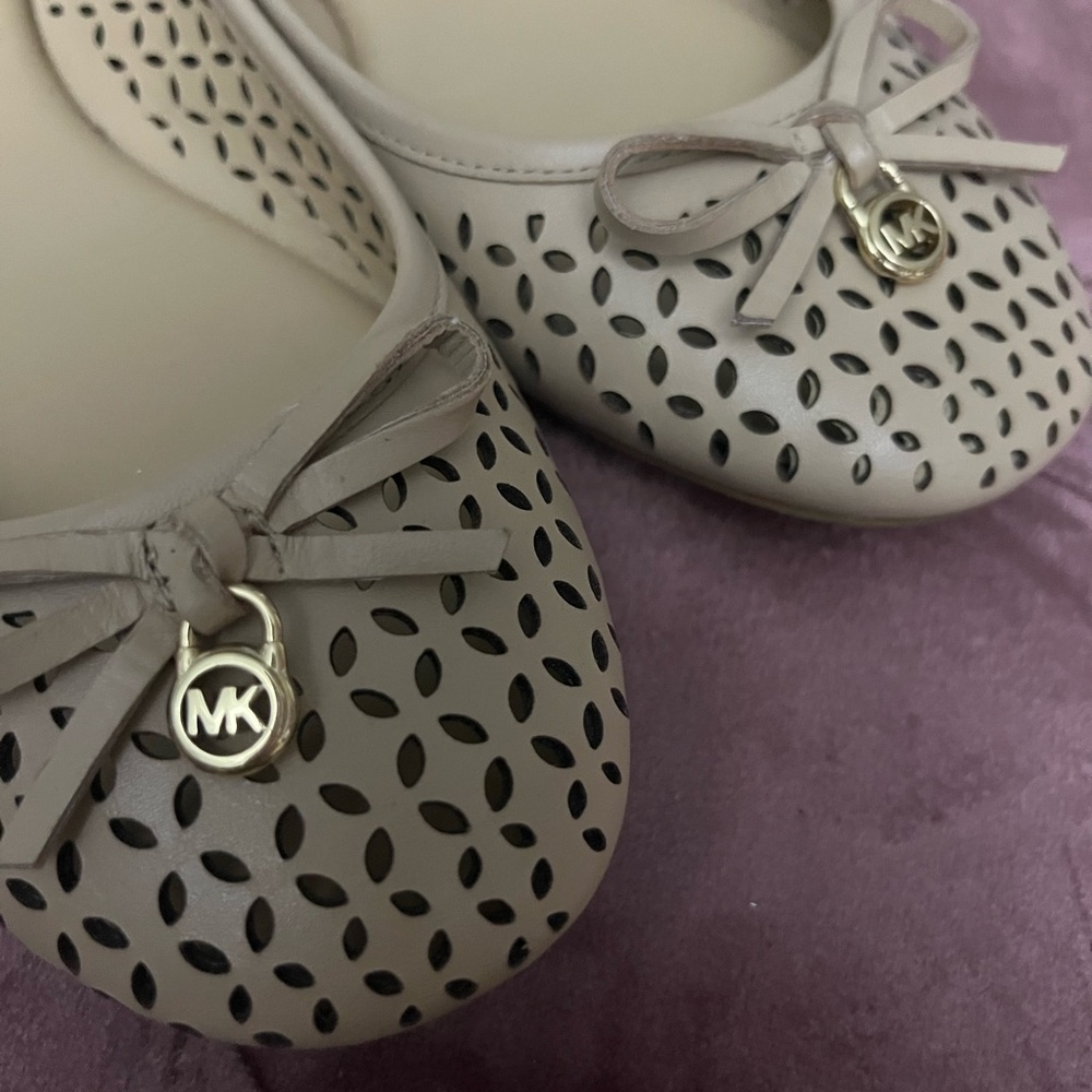 Michael Kors Beige Perforated Loafers